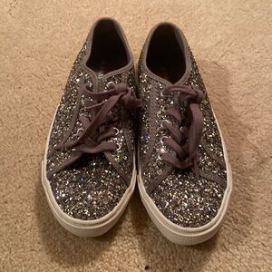 Silver sequin sneakers